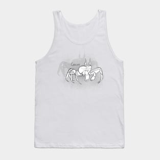 Zodiac sign Cancer - Black and white lineart Tank Top